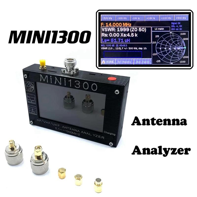 MINI1300 Plus HF VHF UHF ׳ м, 0.1-1300MHZ ļ ī, SWR  0.1-1999, LCD ũ 